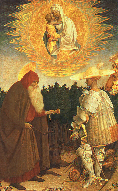 PISANELLO The Virgin and Child with Saints George and Anthony Abbot sgh