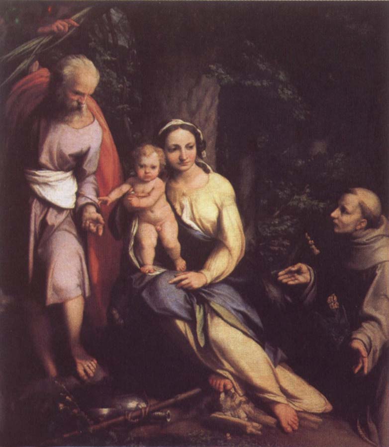 Correggio Rest on the Flight to Egypt with Saint Francis