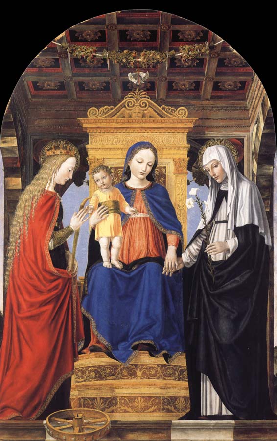 Bergognone The Virgin and Child Enthroned with Saint Catherine of Alexandria and Saint Catherine of Siena