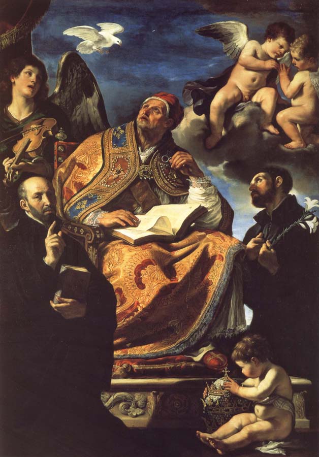 GUERCINO Saint Gregory the Great with Saints Ignatius Loyola and Francis Xavier