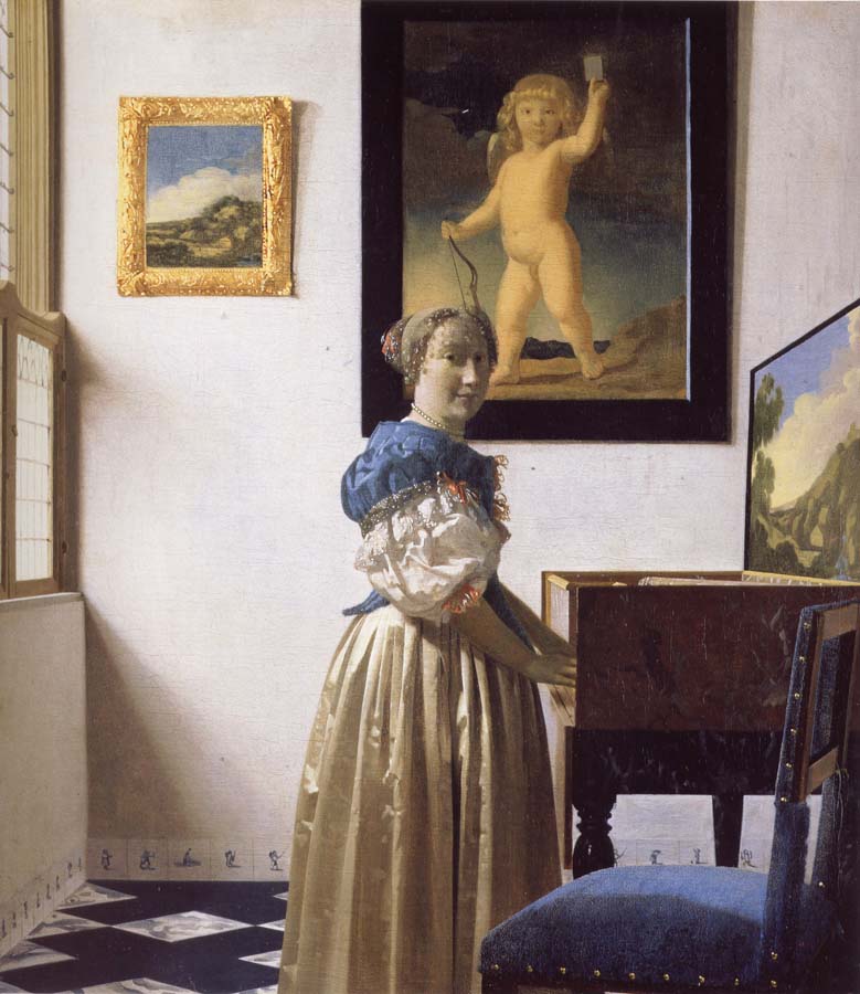 JanVermeer A Young Woman Standing at a Virginal