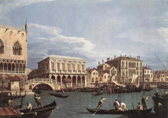 Canaletto The Molo and the Riva degli Schiavoni from the Bacino di San Marco