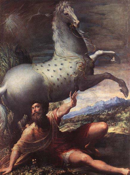 PARMIGIANINO The Conversion of St Paul - Oil on canvas