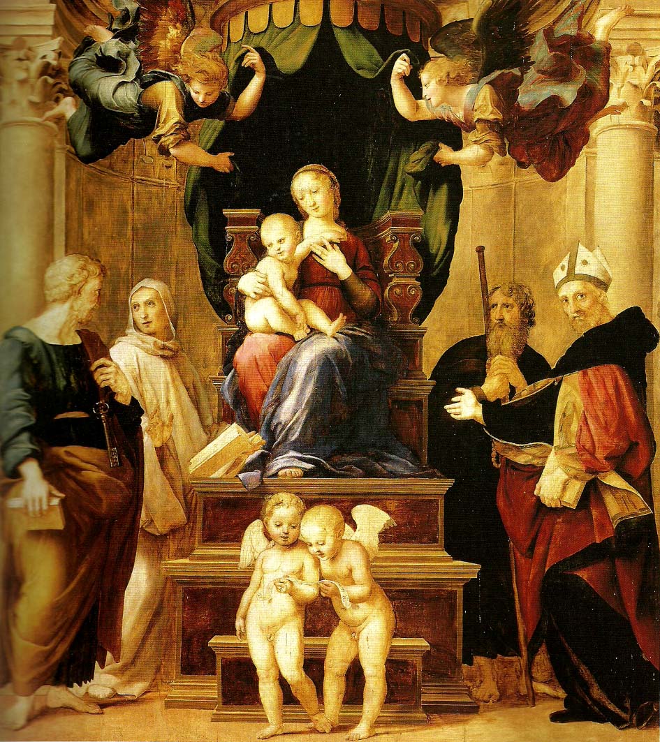 Raphael far right madonna del baldacchino