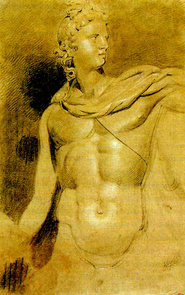 J.M.W.Turner study of the head and torso of the apollo belvedere