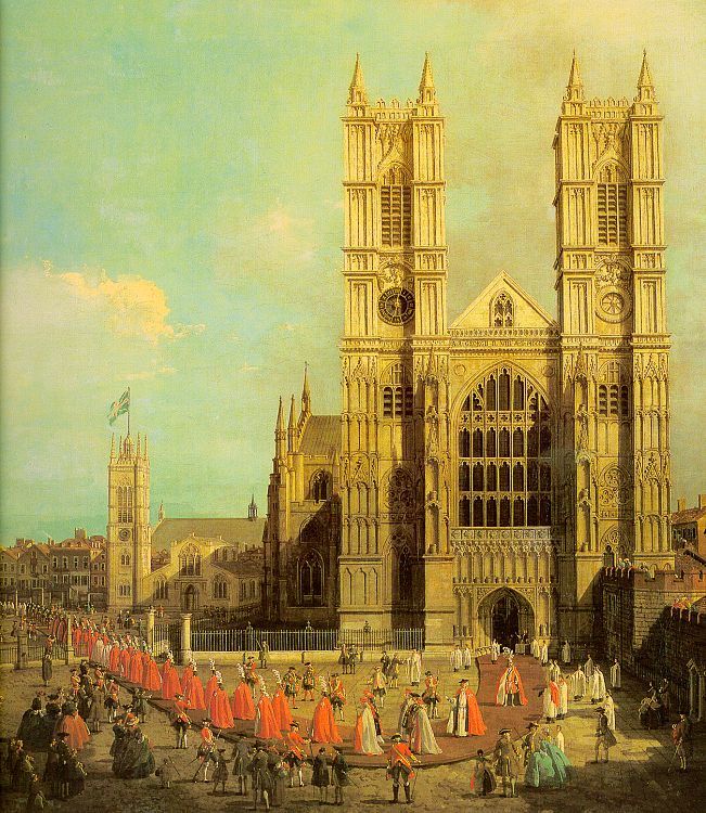 Canaletto London- Westminster Abbey with a Procession of the Knights of the Bath