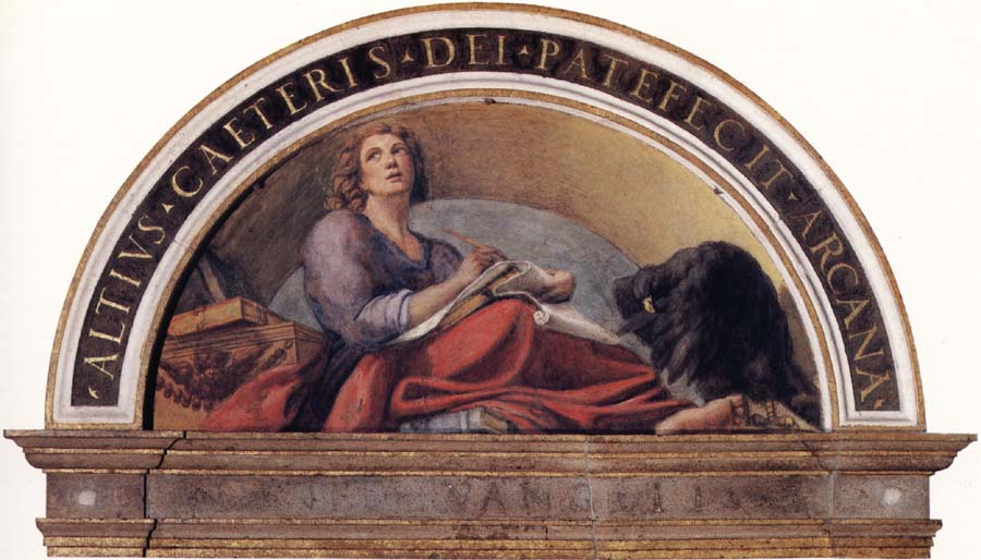 Correggio Lunette with Saint John the Evangelist