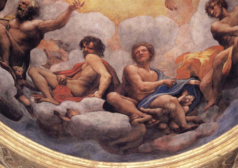 Correggio Details of the cupola with the apostles Philip and Thaddeus,James the Less and Thomas,Andrew and Jomes the Great