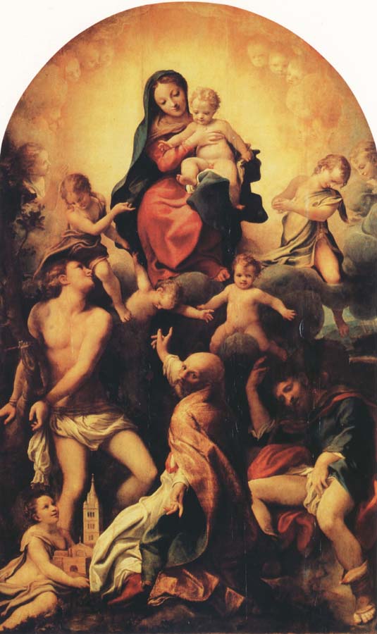 Correggio Madonna with Saint Sebastian