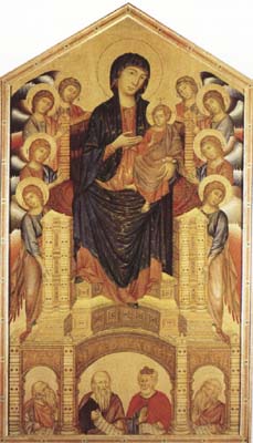 Cimabue Madonna and Child Enthroned with Angels and Prophets (mk08)