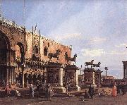 Canaletto, Capriccio: The Horses of San Marco in the Piazzetta