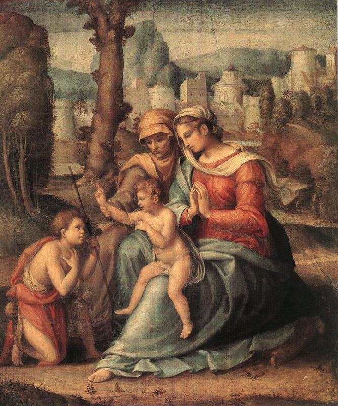 BACCHIACCA Madonna with Child, St Elisabeth and the Infant St John the Baptist