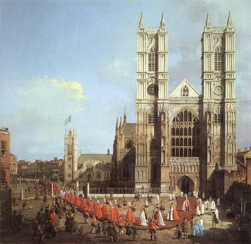 Canaletto London: Westminster Abbey, with a Procession of Knights of the Bath  f