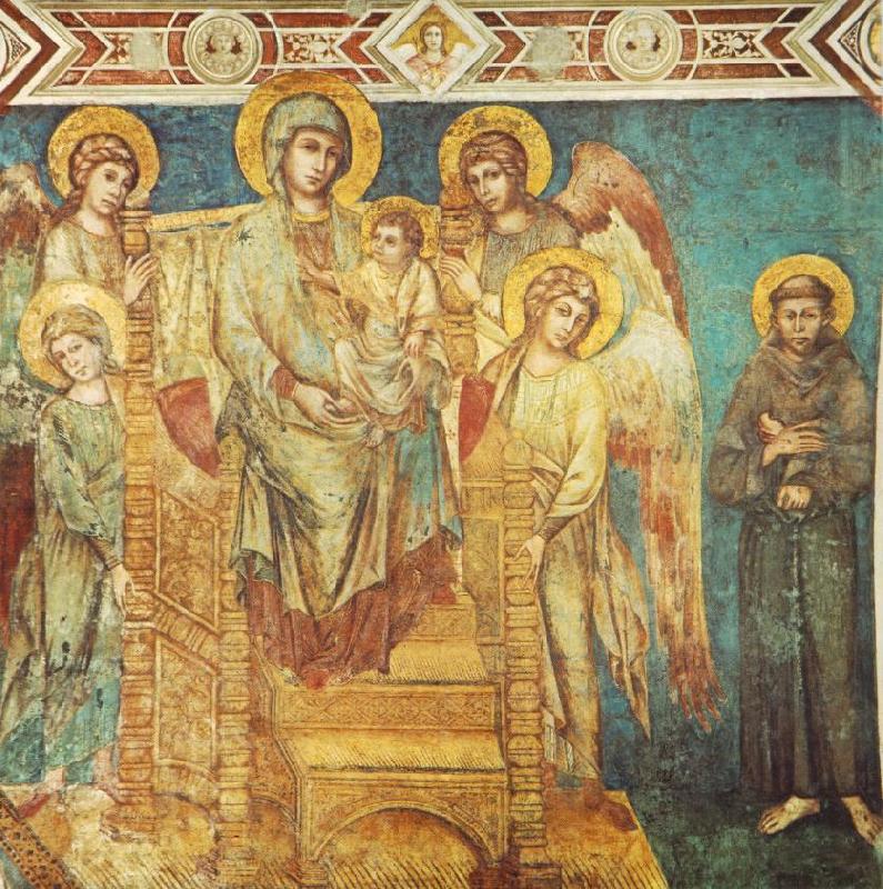 Cimabue Madonna Enthroned with the Child, St Francis and four Angels dfg