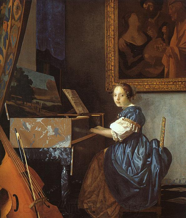 JanVermeer A Young Woman Seated at a Virginal