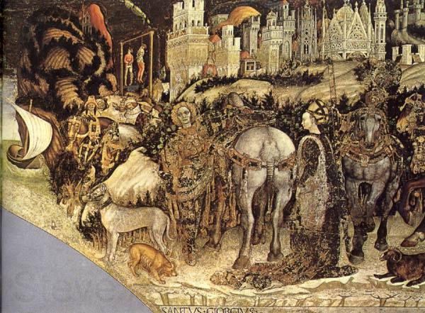 PISANELLO Saint George and the Princess of Trebizond (detail) sg