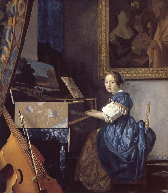 JanVermeer A Young Woman Seated at a Virginal