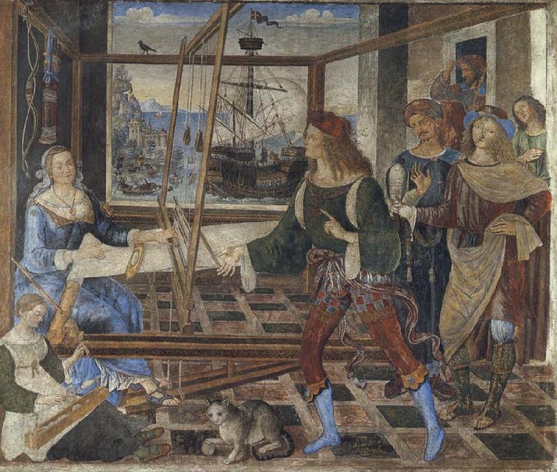 Pinturicchio Penelope at the Loom and Her Suitors