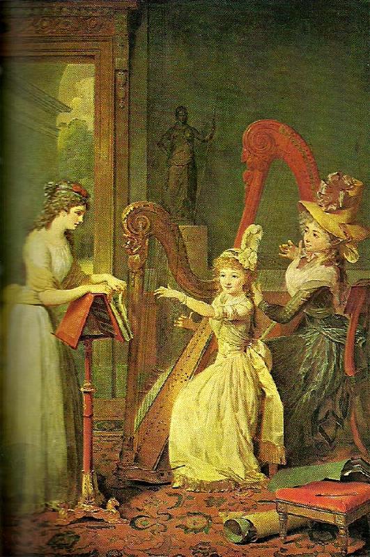 mauzaise princess adelaide dorleans taking aharp lesson with mme de genlis, c.