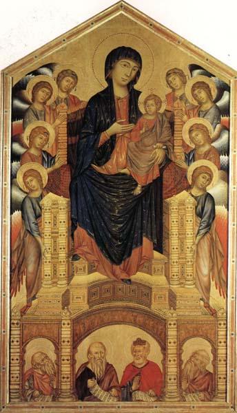 Cimabue Madonna and Child Enthroned with Eight Angels and Four Prophets