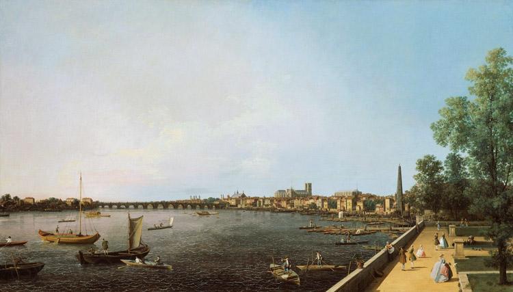 Canaletto View of London: The Thames from Somerset House towards Westminster (mk25)